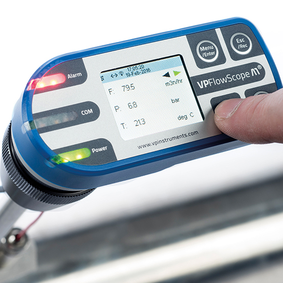 Strumento per la misura di portata, pressione e temperatura di aria compressa